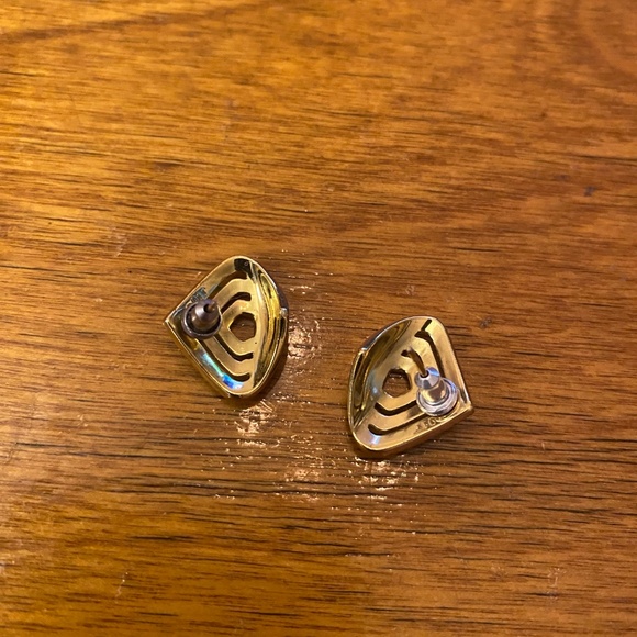 Noir Gold & Light Blue Huggie Cuff Wide Mini Hoops - Picture 5 of 6